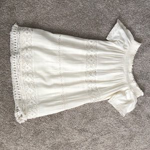 off the shoulder cream lace dress